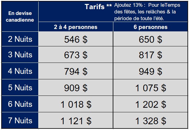 Grille tarifaire Grille tarifaire